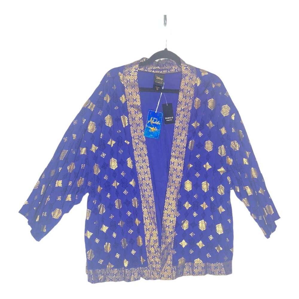 Torrid Disney Aladdin Purple & Gold Kimono Jacket
